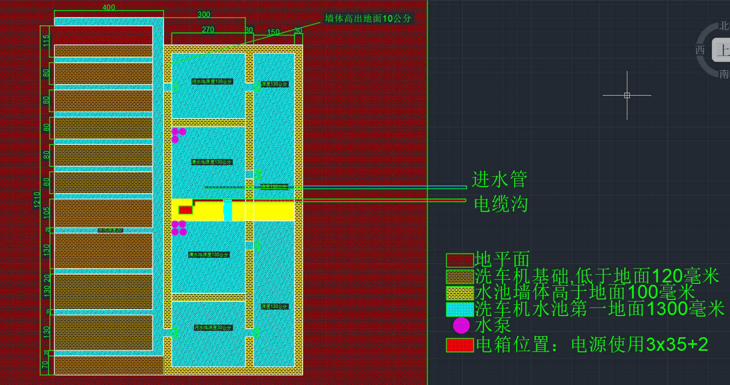 12米x4米定制版洗车机图纸